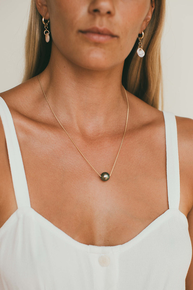 Tahitian Pearl Floater on 14kt Adjustable Chain