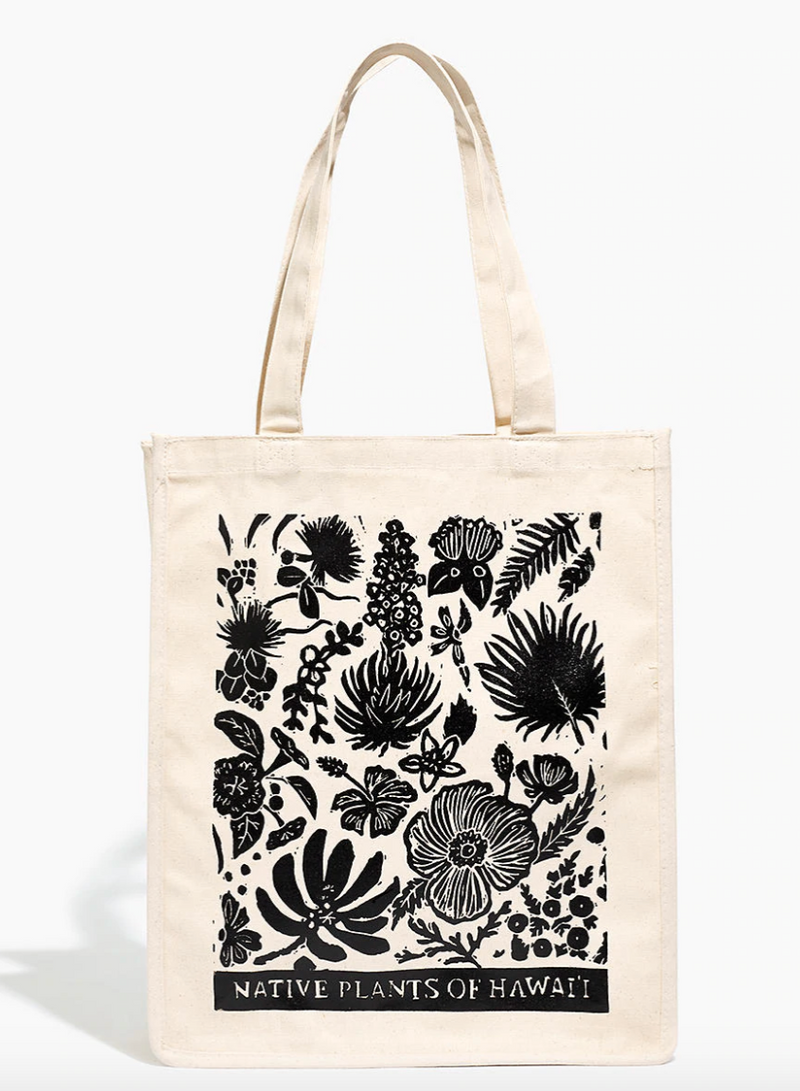 Native Plants of Hawaii Reusable Canvas Market Tote Bag