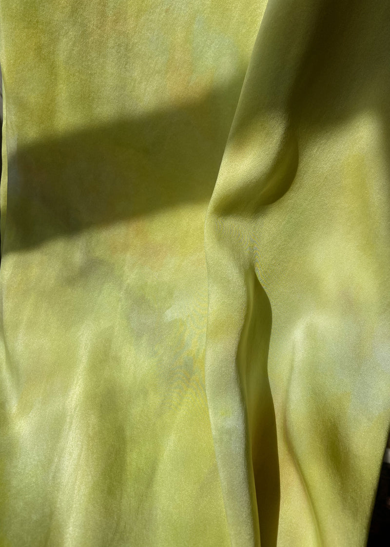 Long Silk Slip Dress: Neon