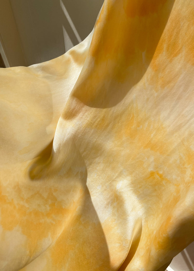 Long Silk Slip Dress: Sunshine