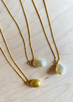 Golden South Sea Pearl Adjustable Gold Filled Necklace