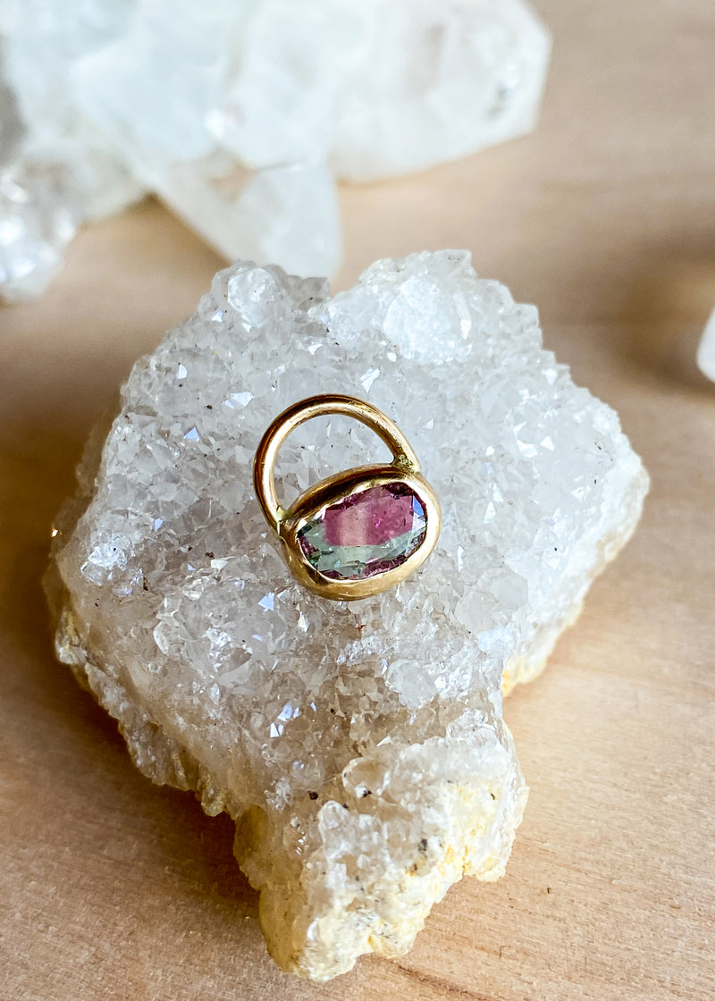 Watermelon Tourmaline 14k Lantern