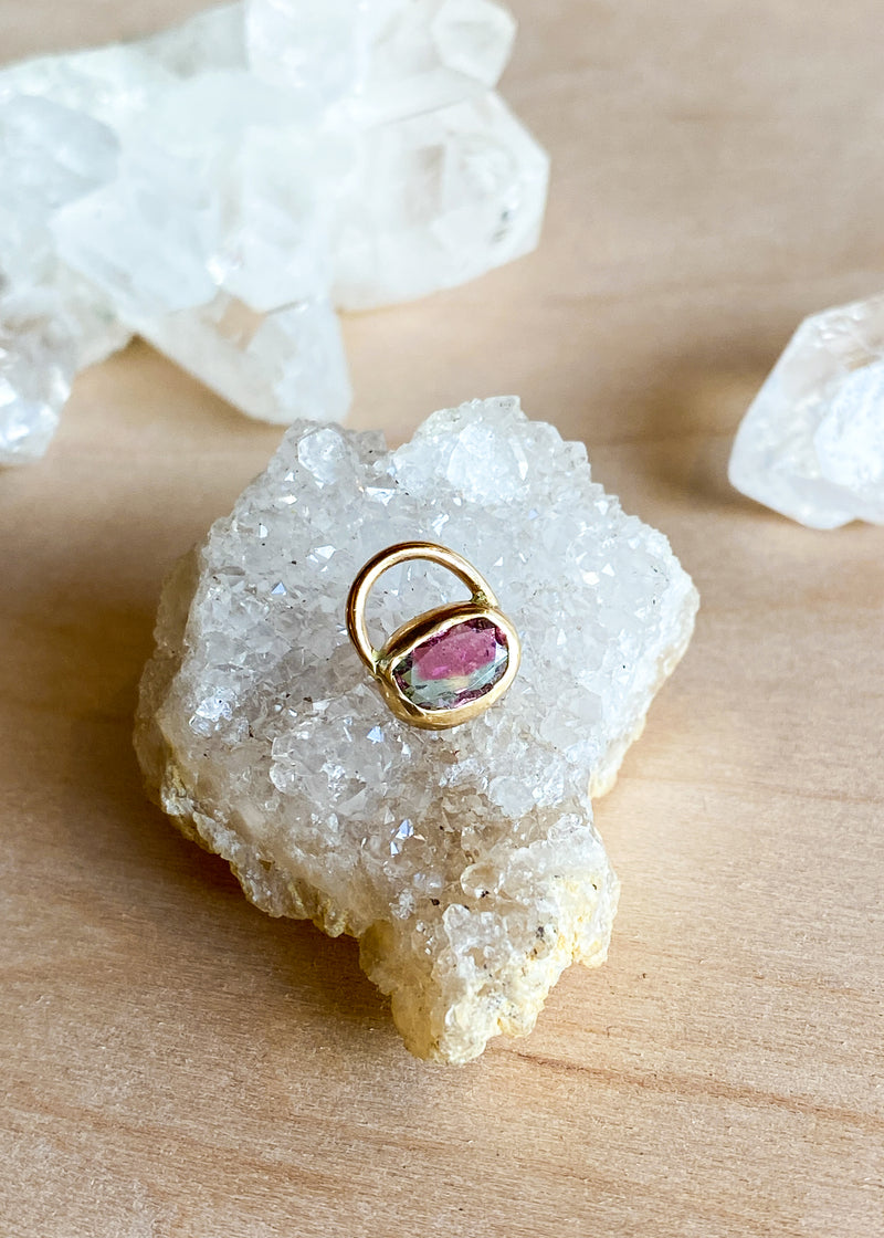 Watermelon Tourmaline 14k Lantern