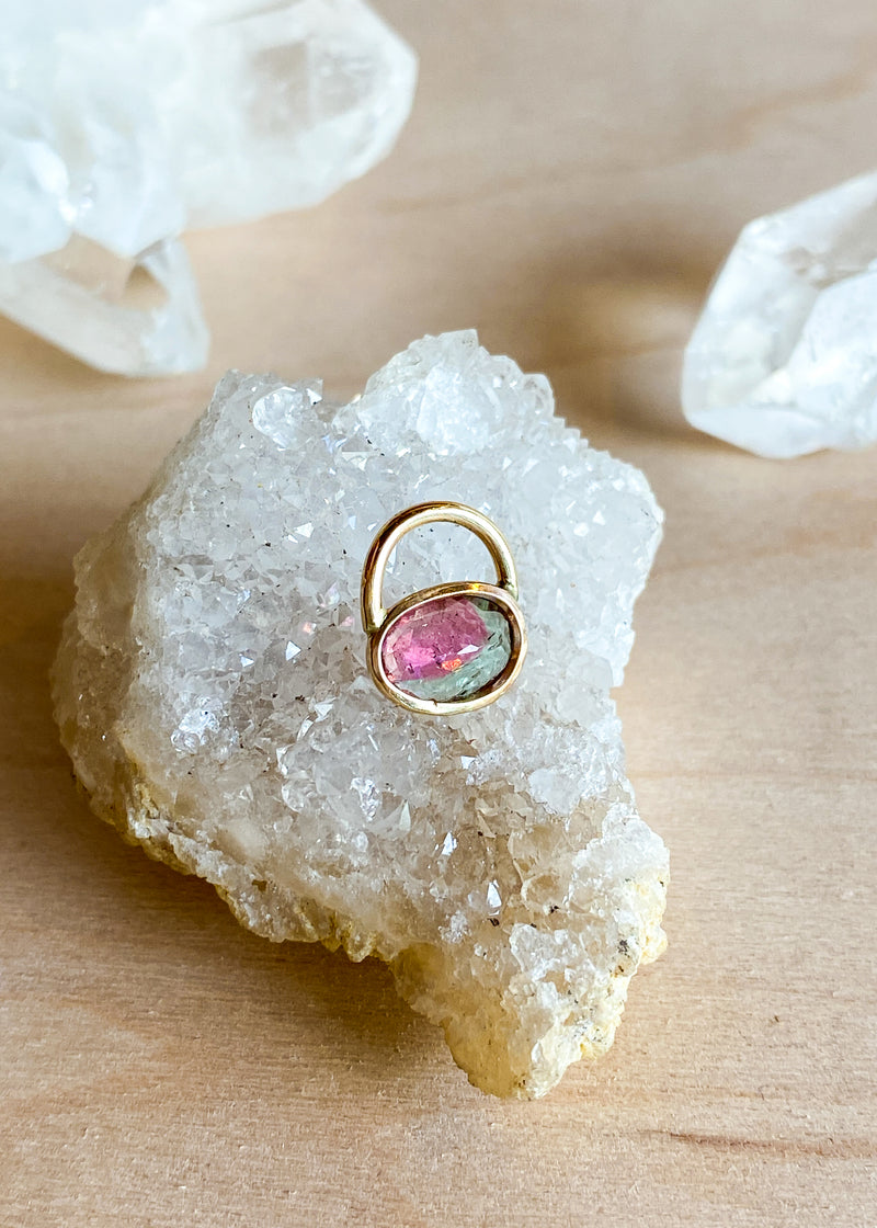 Watermelon Tourmaline 14k Lantern